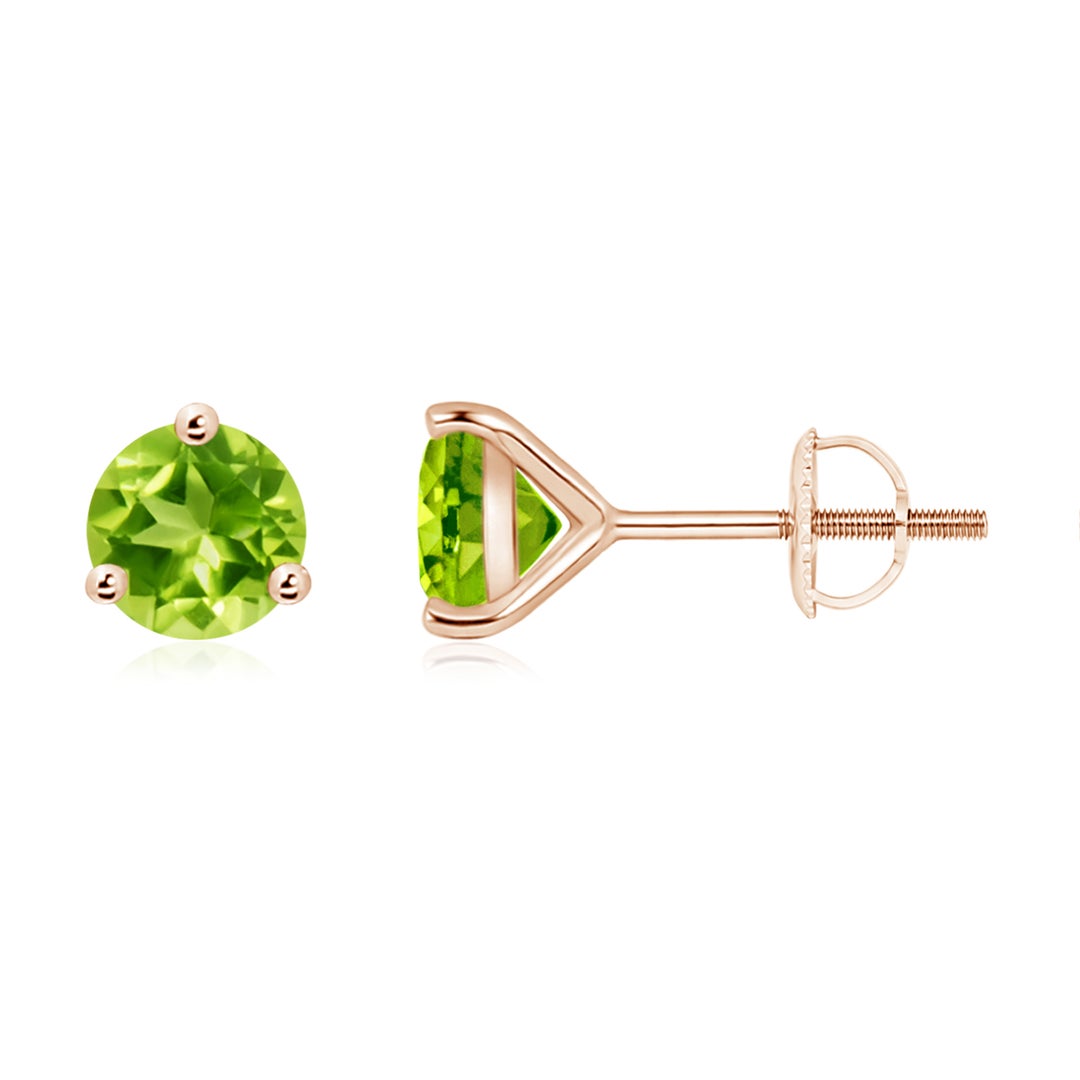 Round Martini-Set Peridot Stud Earrings