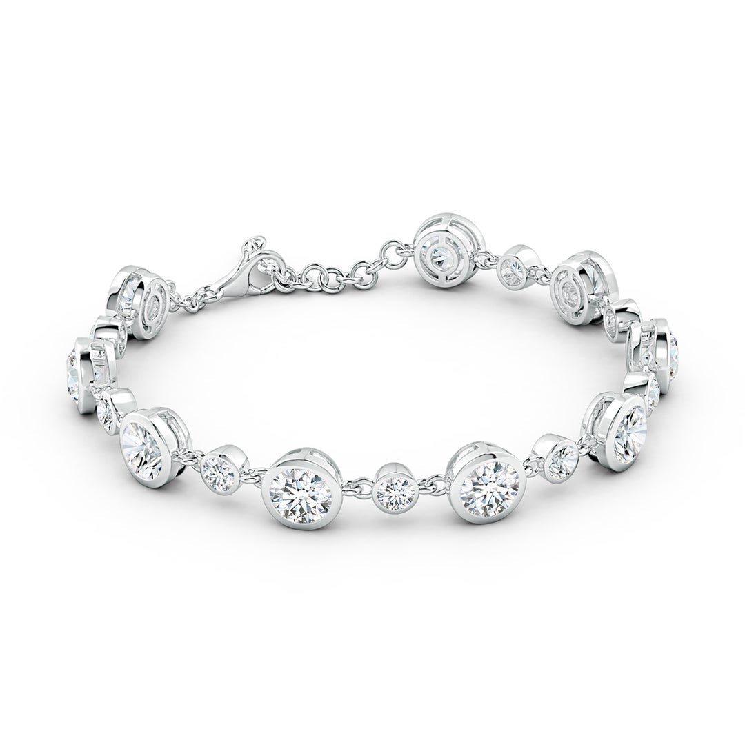 Round Moissanite Bezel Tennis Bracelet