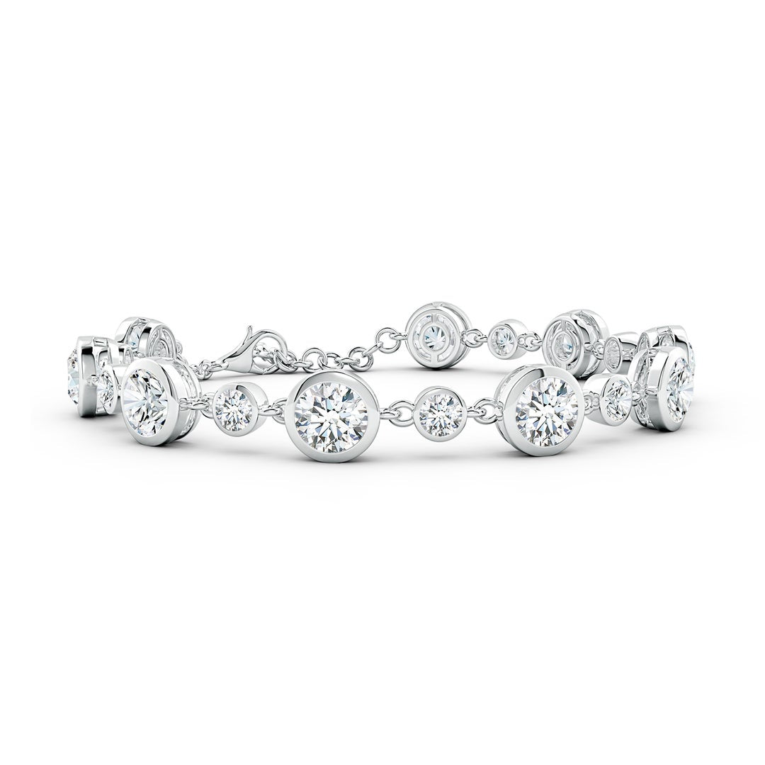Round Moissanite Bezel Tennis Bracelet
