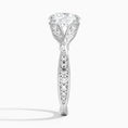 Round Moissanite Floral Openwork Cathedral Engagement Ring