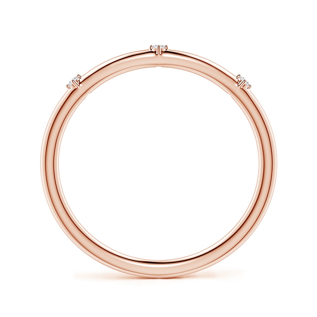 Round Moissanite Three-Station Wedding Band -1.4 mm