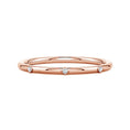 Round Moissanite Three-Station Wedding Band -1.4 mm