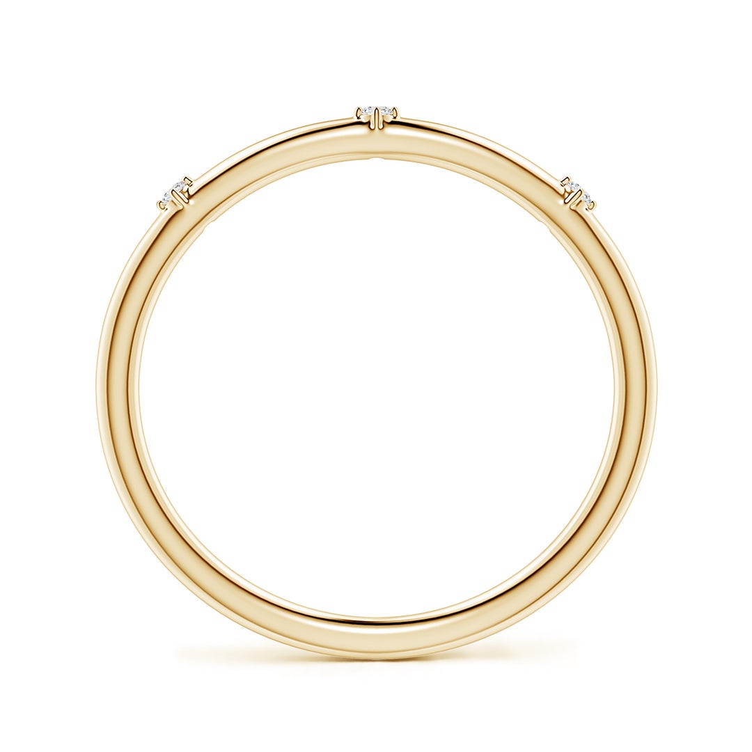 Round Moissanite Three-Station Wedding Band -1.4 mm