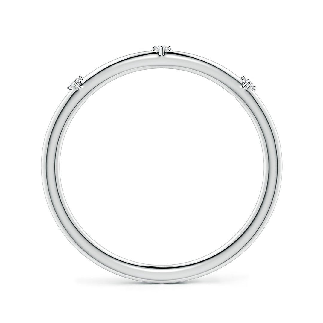 Round Moissanite Three-Station Wedding Band -1.4 mm