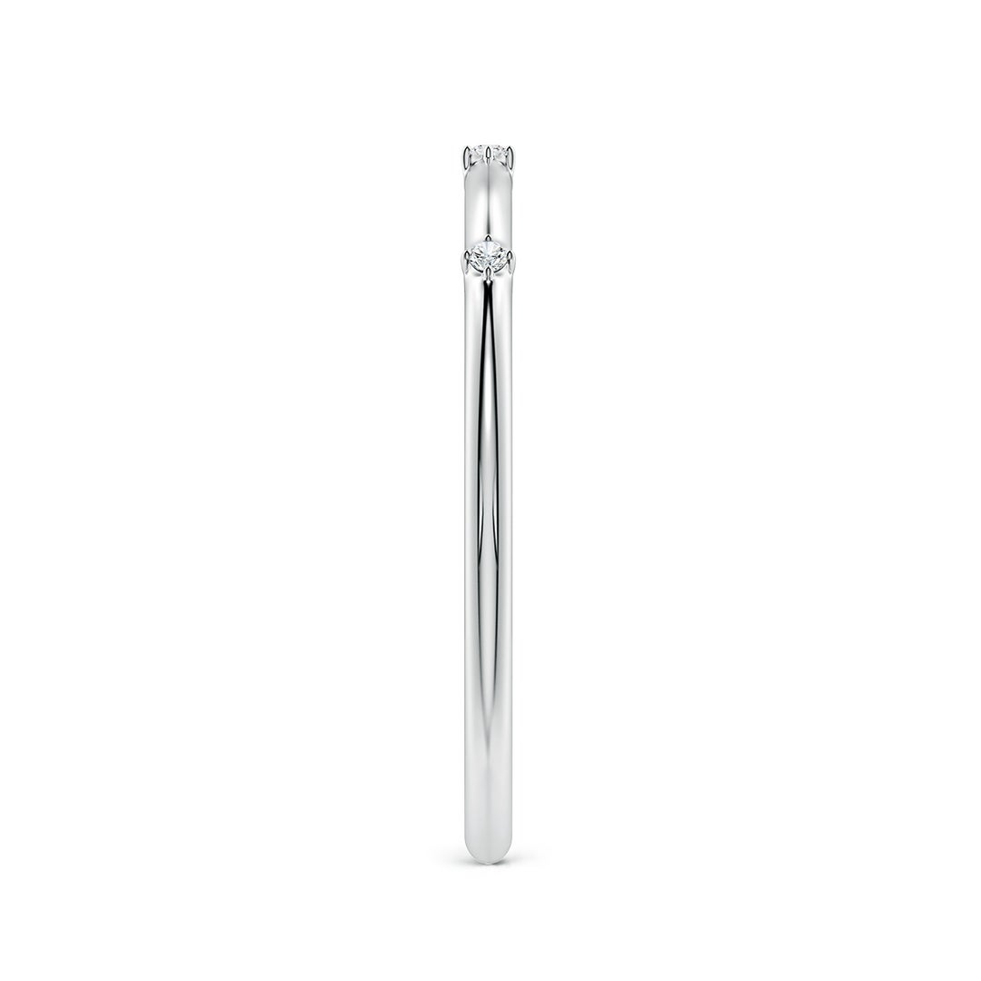 Round Moissanite Three-Station Wedding Band -1.4 mm