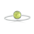 Round Peridot Bezel Promise Ring – 1.6 mm