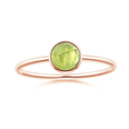 Round Peridot Bezel Promise Ring – 1.6 mm