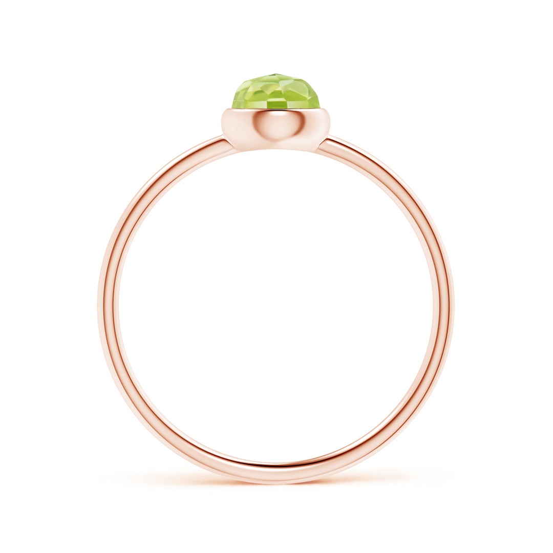 Round Peridot Bezel Promise Ring – 1.6 mm
