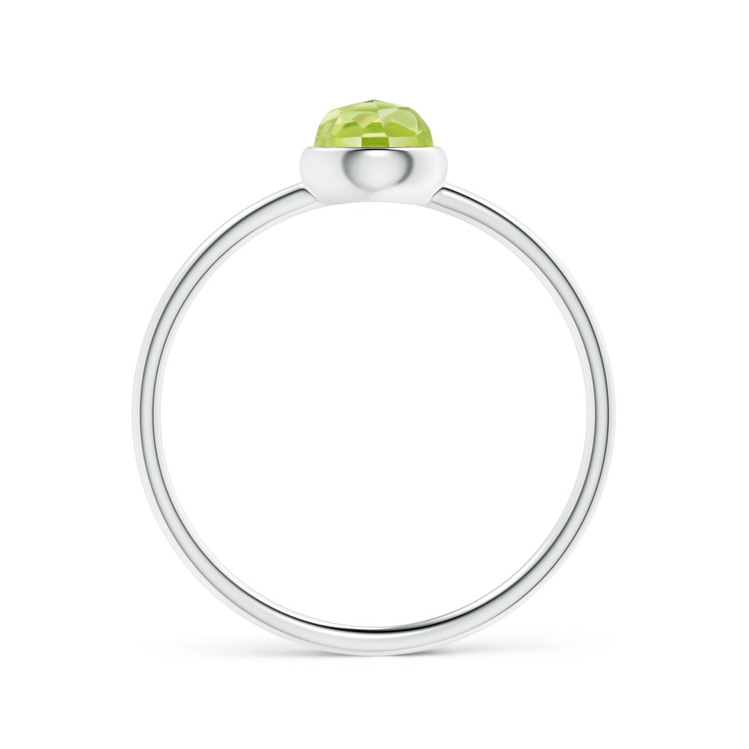Round Peridot Bezel Promise Ring – 1.6 mm