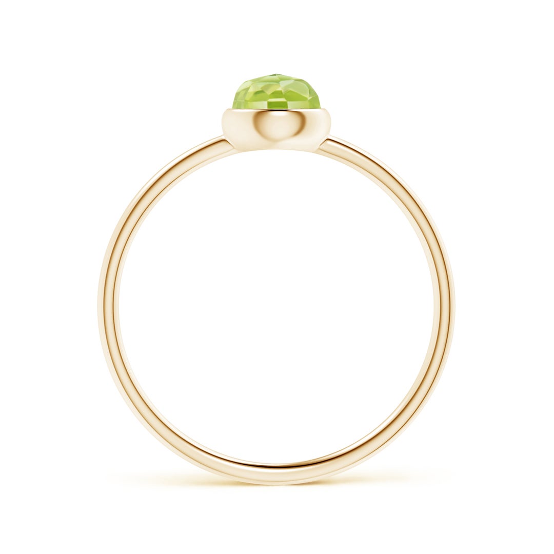Round Peridot Bezel Promise Ring – 1.6 mm