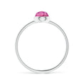 Domed Round Pink Tourmaline Bezel Promise Ring – 1.6 mm