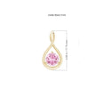 Round Pink Tourmaline Infinity Twist Pendant Necklace