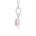 Round Pink Tourmaline Infinity Twist Pendant Necklace