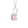 Round Pink Tourmaline Solitaire Pendant Necklace