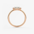 Round Rose Cut Moissanite Engagement Ring with Double Claw Prongs