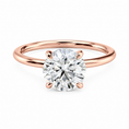 Round Lab-Grown Diamond Solitaire Hidden Halo Engagement Ring