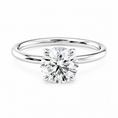 Round Lab-Grown Diamond Solitaire Hidden Halo Engagement Ring