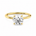Round Lab-Grown Diamond Solitaire Hidden Halo Engagement Ring