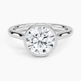 Load image into Gallery viewer, Round Cut Bezel Moissanite Engagement Ring
