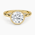 Load image into Gallery viewer, Round Cut Bezel Moissanite Engagement Ring
