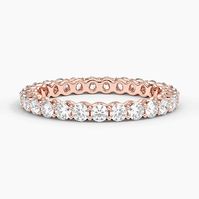 Round Cut Eternity Moissanite Wedding Band-2.3 mm