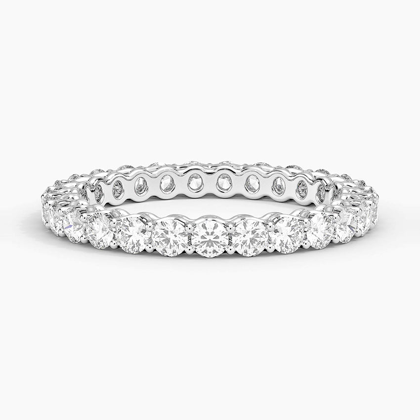 Round Cut Eternity Moissanite Wedding Band-2.3 mm