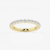 Round Cut Moissanite Three Quarter Eternity Wedding Band-2.0 mm