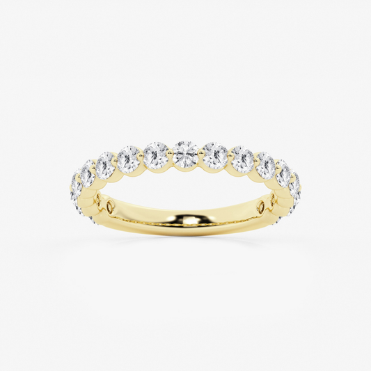 Round Cut Moissanite Three Quarter Eternity Wedding Band-2.0 mm