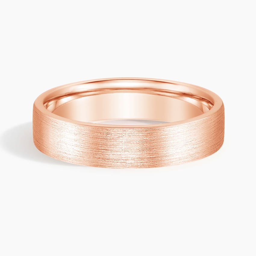 5 mm Rounded Interior Flat Matte Men’s Wedding Band