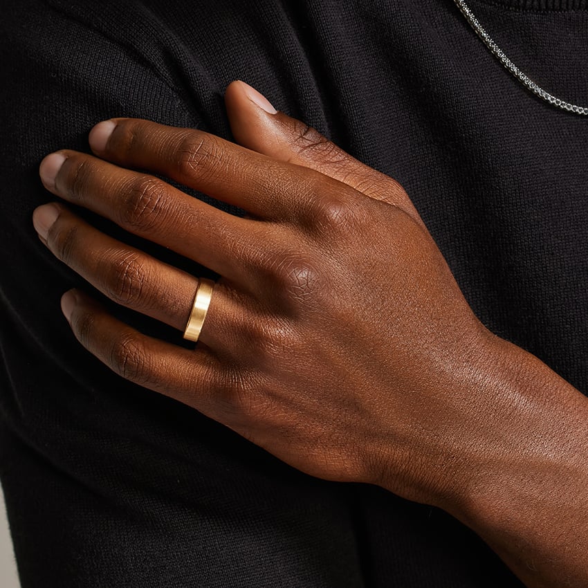 5 mm Rounded Interior Flat Matte Men’s Wedding Band
