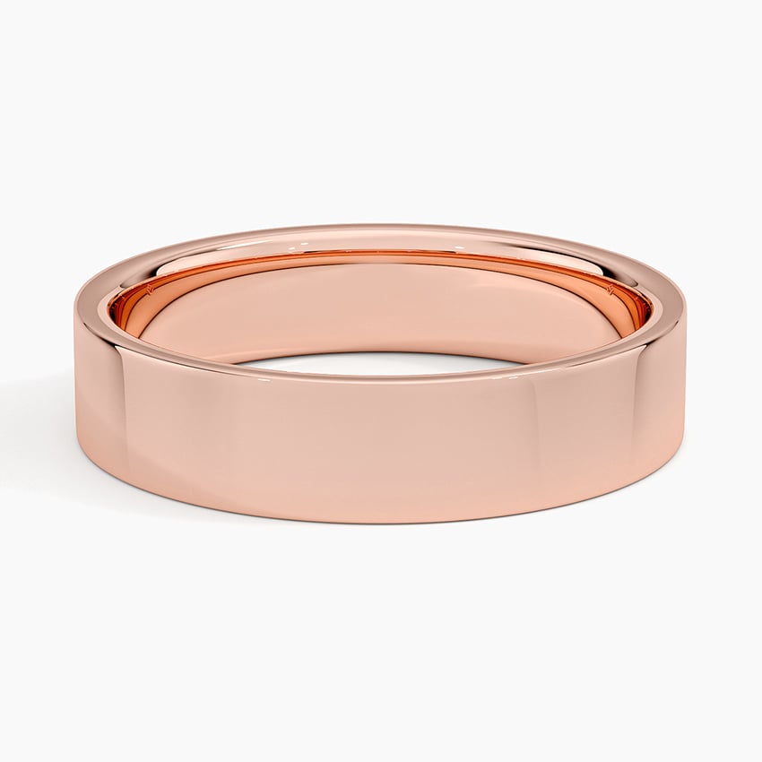 5 mm Rounded Interior Flat Men’s Wedding Band