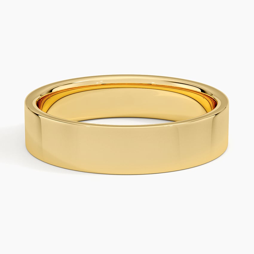 5 mm Rounded Interior Flat Men’s Wedding Band
