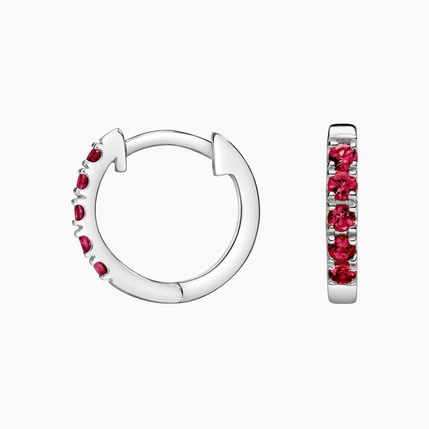 Ruby Huggie Hoop Earrings