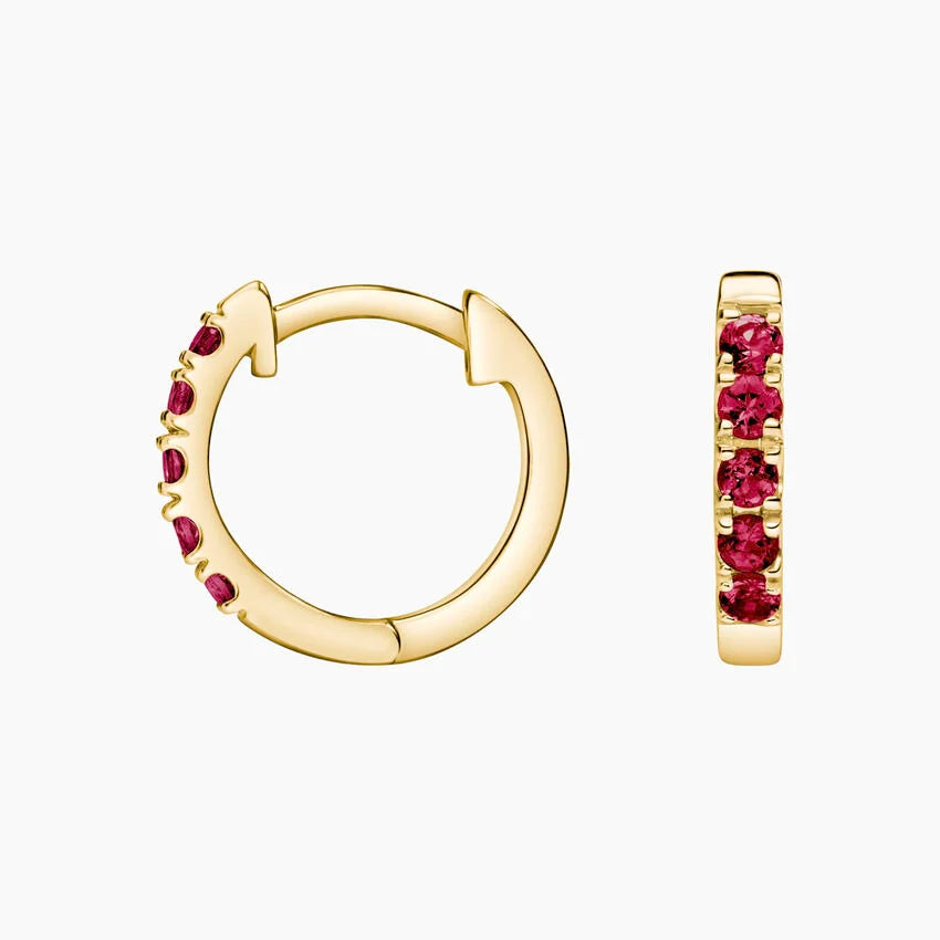 Ruby Huggie Hoop Earrings