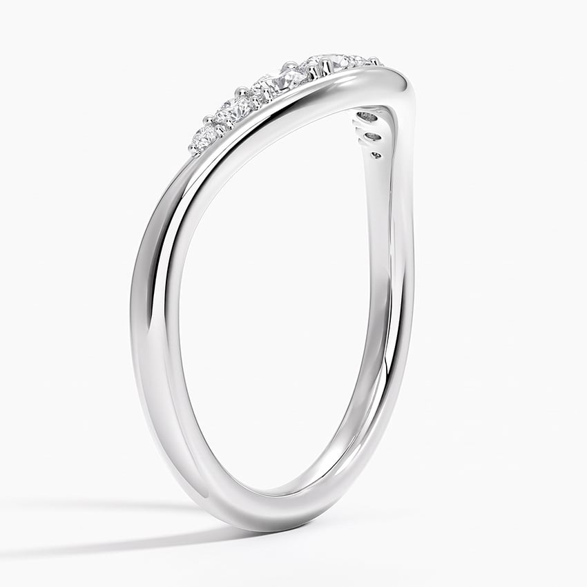 Sculpted Curve Moissanite Wedding Band