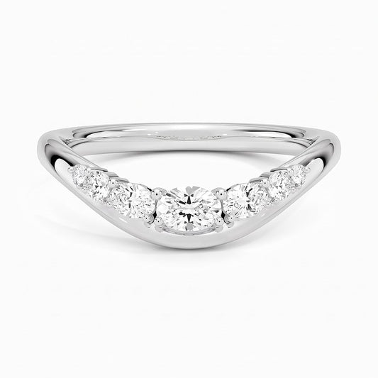 Sculpted Curve Moissanite Wedding Band
