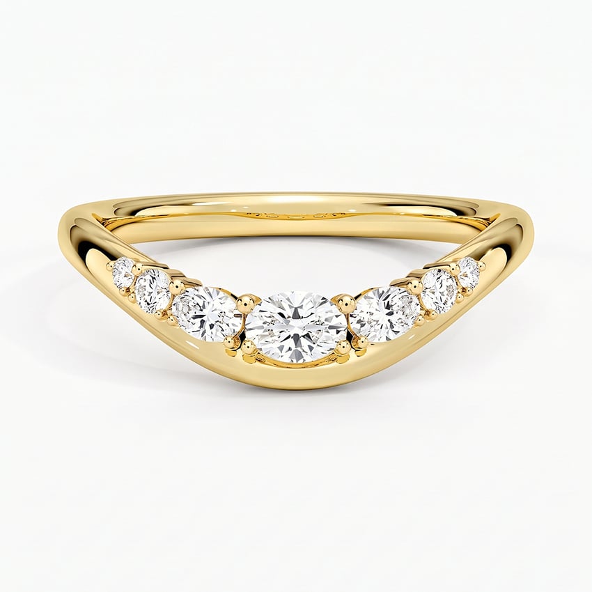 Sculpted Curve Moissanite Wedding Band