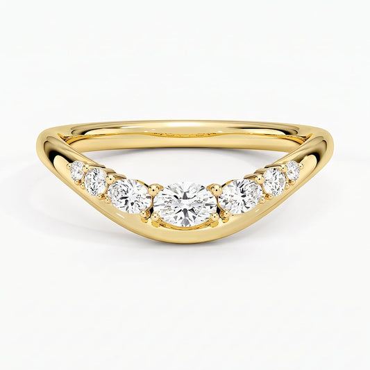 Sculpted Curve Moissanite Wedding Band