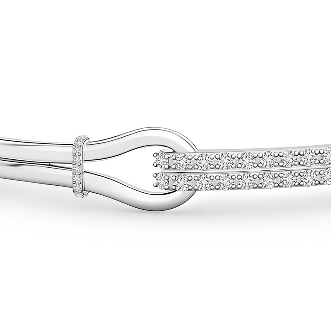 Sculpted Love Knot Moissanite Bangle Bracelet