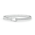 Sculpted Love Knot Moissanite Bangle Bracelet