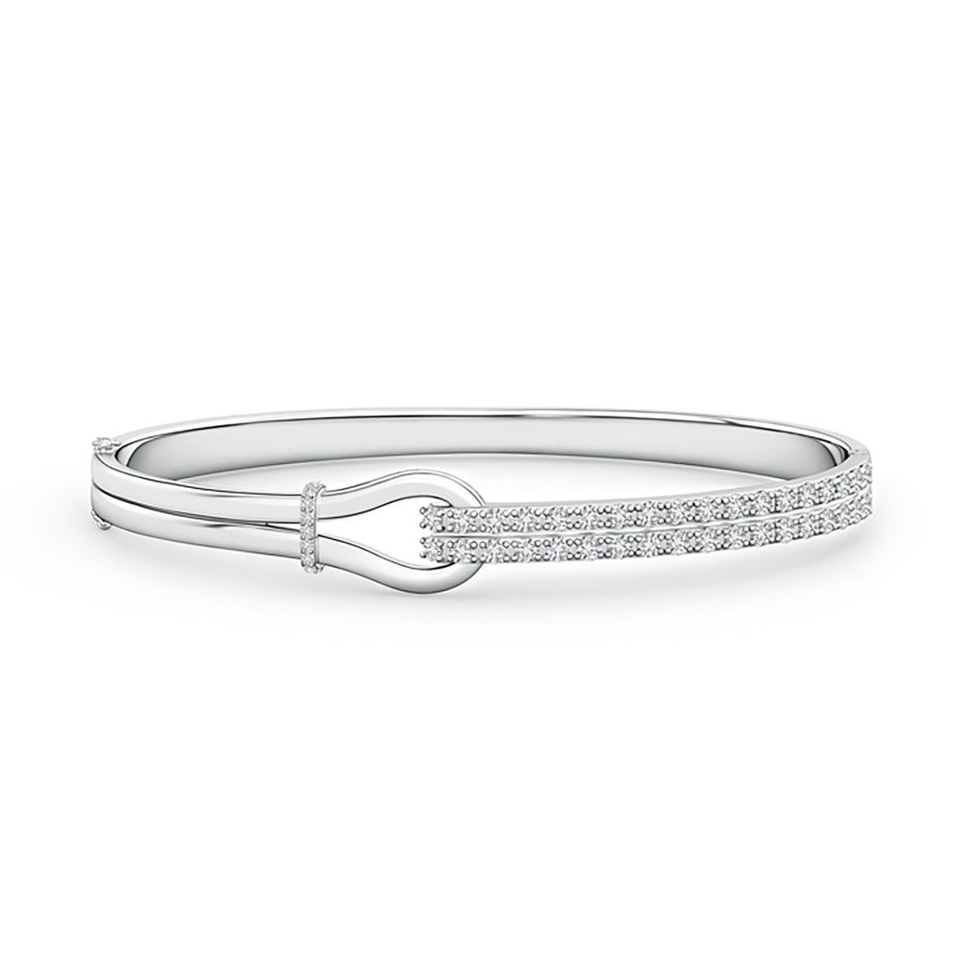Sculpted Love Knot Moissanite Bangle Bracelet