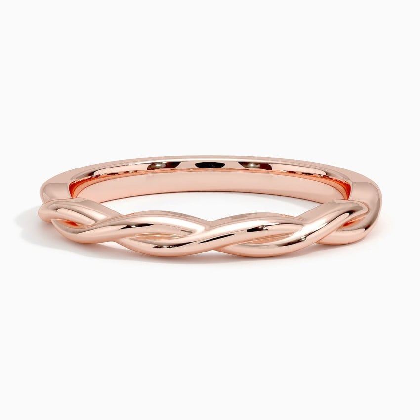 Sculpted Twist Braided Line Wedding Band