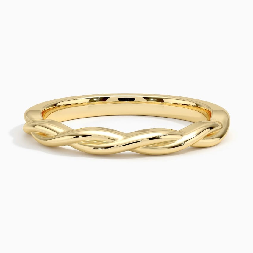 Sculpted Twist Braided Line Wedding Band