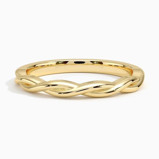 Sculpted Twist Braided Line Wedding Band