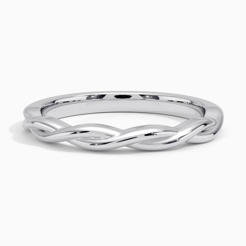 Sculpted Twist Braided Line Wedding Band