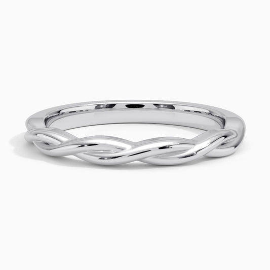 Sculpted Twist Braided Line Wedding Band
