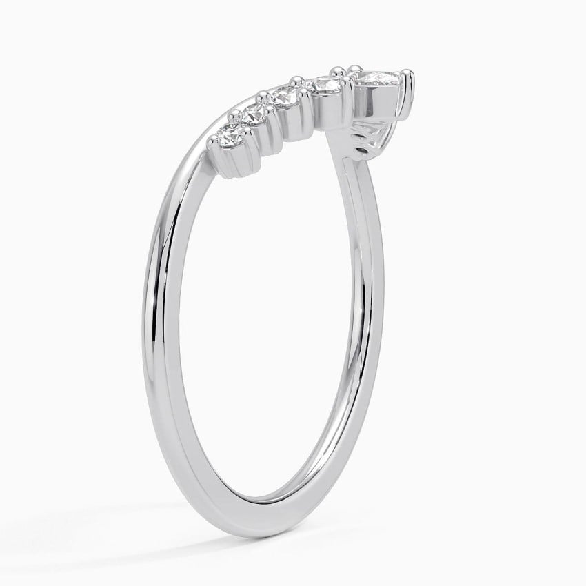 Sculpted V-Curve Moissanite Wedding Band