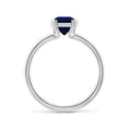Semi Bezel Emerald-Cut Lab-Grown Blue Sapphire Solitaire Engagement Ring