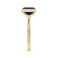 Semi Bezel Emerald-Cut Lab-Grown Blue Sapphire Solitaire Engagement Ring