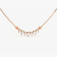 Load image into Gallery viewer, Seven-Stone Curved Diamond Bar Necklace in Solid Gold
